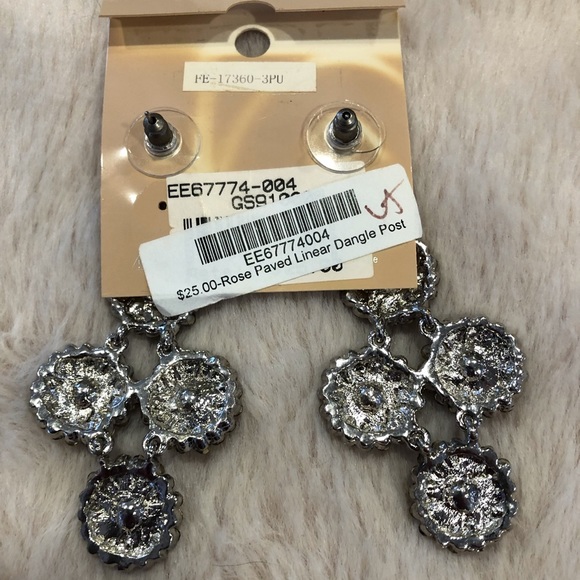 SOLD Paris Collection Pink and Clear Rhinestone Statement Earrings - Picture 3 of 5